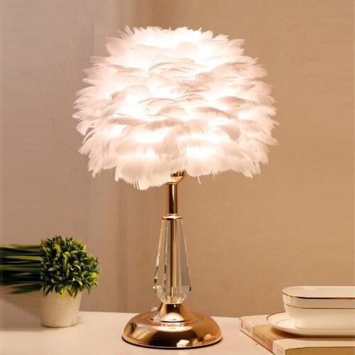 XIRIGHT Buy 2 Get 20% Off Feather Table Lamp Nordic Modern Luxury Bedroom Creative Romantic Wedding Gift Decoration Bedside Lamp