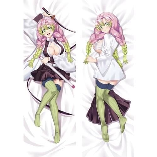 Anime Demon Slayer Mitsuri Kanroji Cosplay Body Pillowcase Kimetsu no Yaiba Dakimakura Otaku Hugging Throw Cushion Pillow Cover