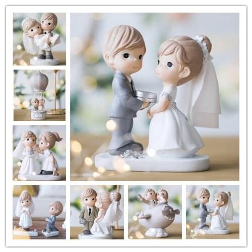 Mixed Style New Wedding Cake Topper Figurines Bride and Groom Cake Topper Cake Decorating Engagement / Wedding Gifts for wedding