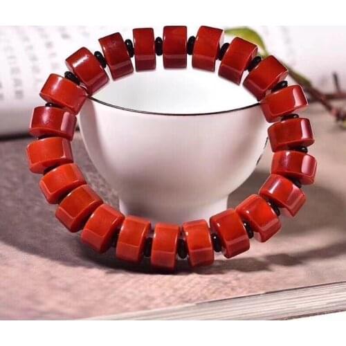 Wholesale Natural South Red Stone Bracelet Wheel Bead Bracelets for Women Crystal Bracelet Fashion Jewelry
