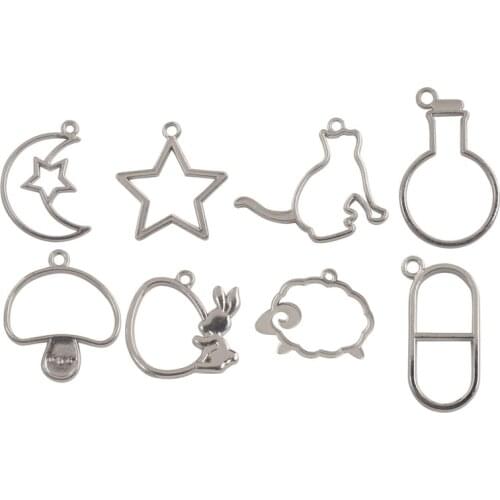 40PCS Antiqued Style Assorted Hollow Frame Cabochon Setting Charms