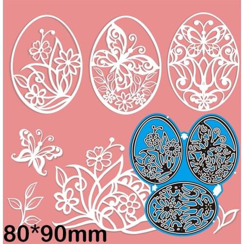 Cutting Dies Hollow Floral Egg Butterfly Stencil Craft for Scrapbook Stamps Dies Embossing Paper Gift Card