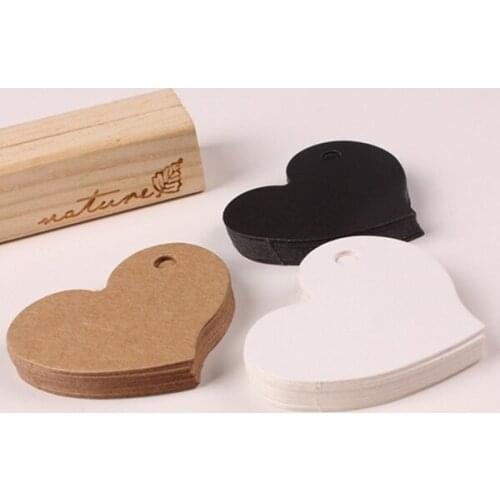 Heart 50PCs DIY Heart Gift Tags Memo Message Paper Price Hanger Label Greeting Cards Wedding Party Decor