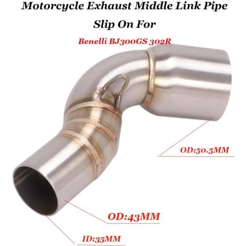 Slip On For Benelli BJ300GS 302R Motorcycle Exhaust Mid Link Pipe Escape Modified Catalyst Delete Eliminator Enhanced
