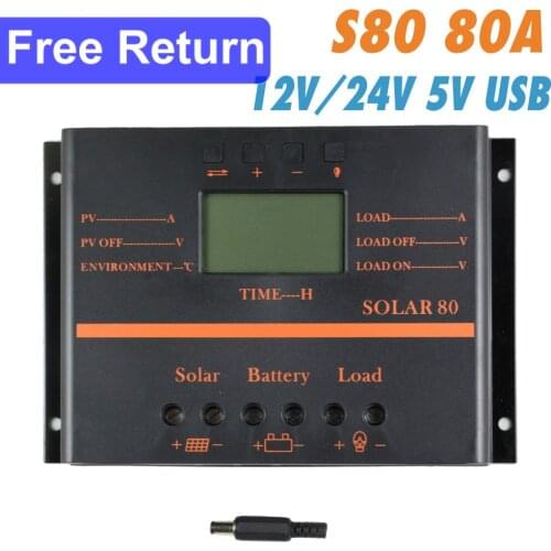 Solar Controller Solar 80 12V/24V 80A Solar Charger and Discharger with LCD Controller solar controller