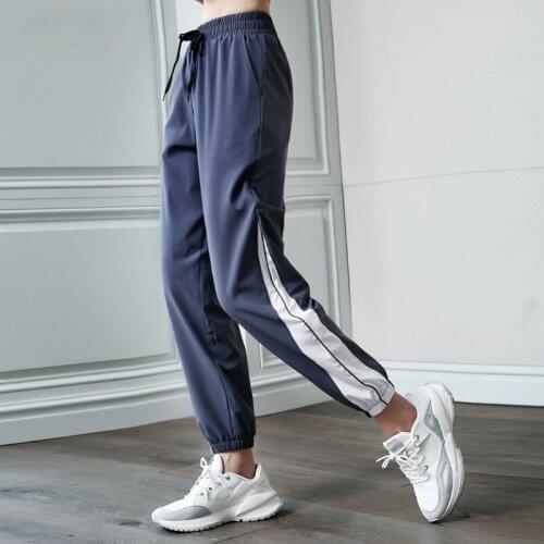 Sport Fitness Pants Women Elastic Band Waist/Foot Quick Dry Loose Running Yoga Pants Female Streetwear Pantalon Femme