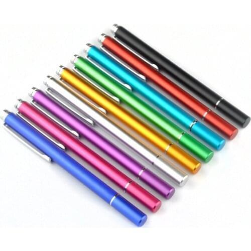 500pcs 2 In 1 Stylus For Smartphone Tablet Thick Thin Drawing Capacitive Pencil Universal Android Mobile Screen Note Touch Pen