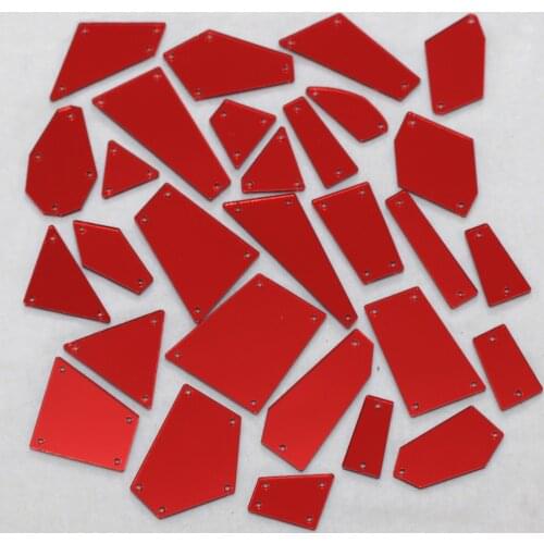 Light Siam Acrylic Mirror Sew On Rhinestones DIY Flatback Mirror Acryl Sew On Stones with Holes For Sewing