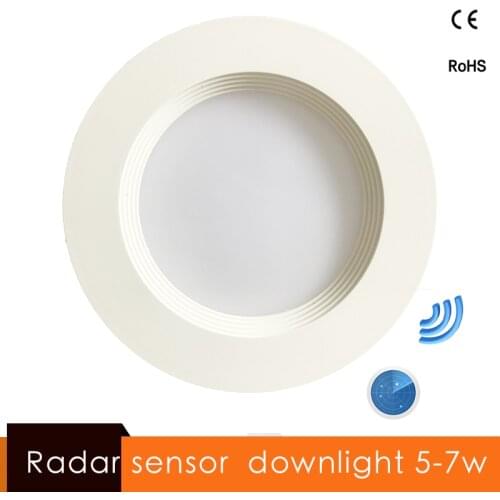 Radar Motion Sensor Led Downlight Radar Sensor Light 5W 7W Round Recessed 110/220V Led Bulb for Indoor Aisle Corridor Verandah