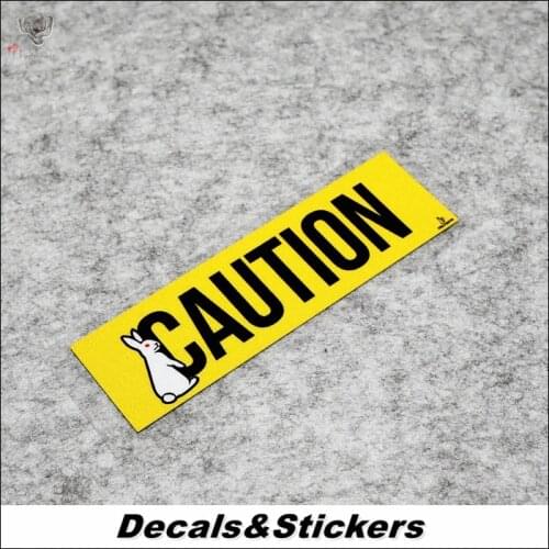 NO.L143 Caution Rabbit 3M Reflective Modified Stickers Car Glass Waterproof MOTO GP Decals Racing Motorcycle Motocross