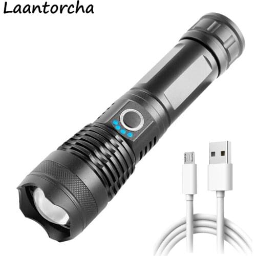 Tactical flashlight Telescopic focusing USB Rechargeable High power led flashlights Portable Ultra Bright Torch Alloy Flashlight