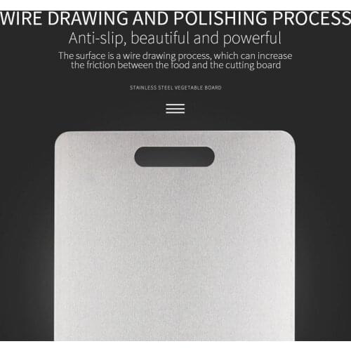 Convenient Chopping Board 304 Stainless Steel Fruit and Vegetable Cutting Rectangle Antirust Cutting Board Silver Environmental