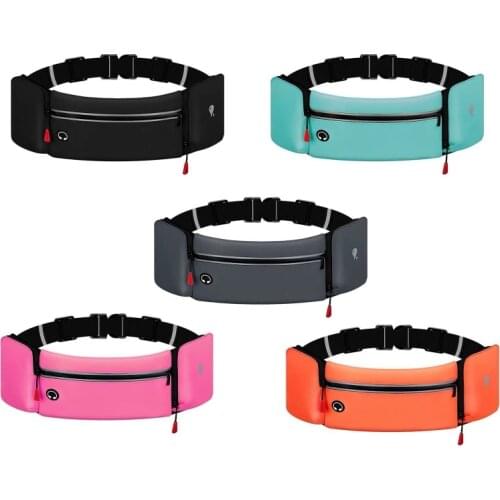 Waterproof Running Belt Fanny Pack Waist Bag Phone Pouch Water Bottle Holder Outdoor Camping Hiking Sport Fitness Zip Pocket