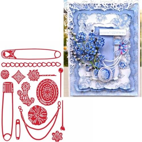 Clip With Brooch Decoration Metal Cutting Dies Flowery Clip%Brooch Decoration Die Cuts For Card Making DIY New 2019 Crafts Cards