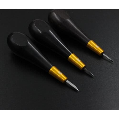 1PCS high quality Rhombus Awl leather wooden handle Awl tool for leather sewing accessories perforated leather DIY craft tools