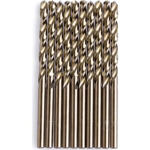 10Pcs 4mm M35 Triangle Shank HSS-Co Cobalt Twist Drill Spiral Bit New