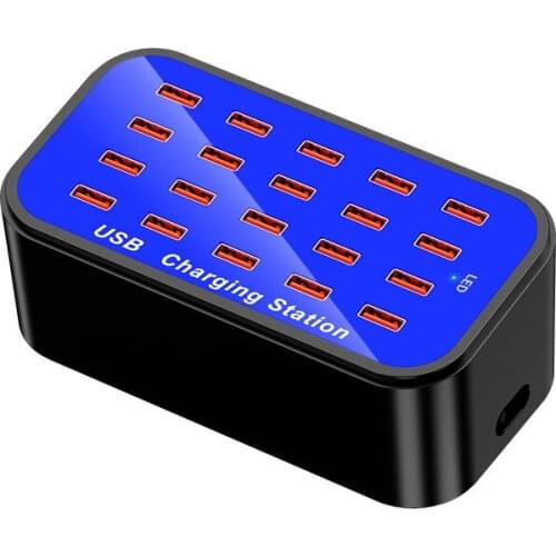 10Pcs/Lot 20 Port USB Charger Station 100W 5V 20A Universal Mobile Phone Quick Charge For IPhone Samsung Huawei Xiaomi
