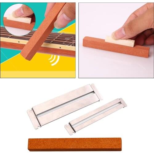 3pcs/set Fingerboard Guards Protectors Grinding Stone Guitar Fret Polishing Kit Luthier Tool Set for Electric / Acoustic Guitar