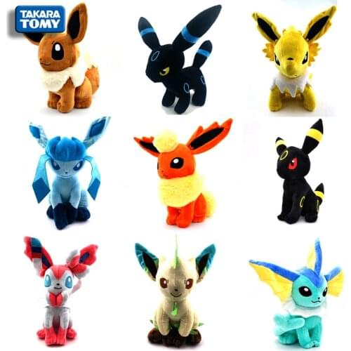 32 cm TAKARA TOMY Mutations Eevee Vaporeon Jolteon Flareon Umbreon Espeon soft plush animal doll Pokemon plush children’s gift