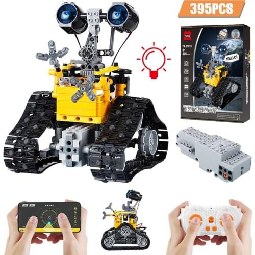 395 Pcs Technical APP Programming RC Track Robot Building Blocks City DIY Remote Control Car Truck Bricks Toys for Children Gift