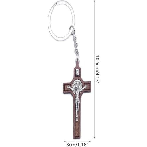 594C Christian Jesus Cross Keychain Religious Key Ring Jewelry Bag Pendant Car Souvenirs Gifts