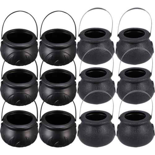 6/12pcs Halloween Candy Jars Witch Barrels Candy Pots Cauldrons Candy Kettles Candy Buckets Kids Party Halloween Decorations