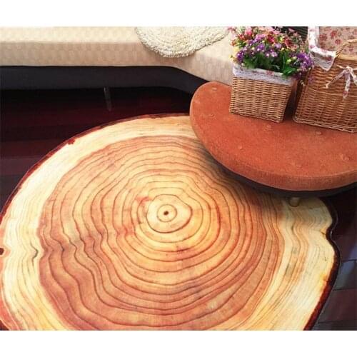 6mm Ultra-thin 80/100/120/160CM Antique Wood Tree Annual Ring Round Carpet For Living Room Bedroom Study Chair Mat Plush Ru