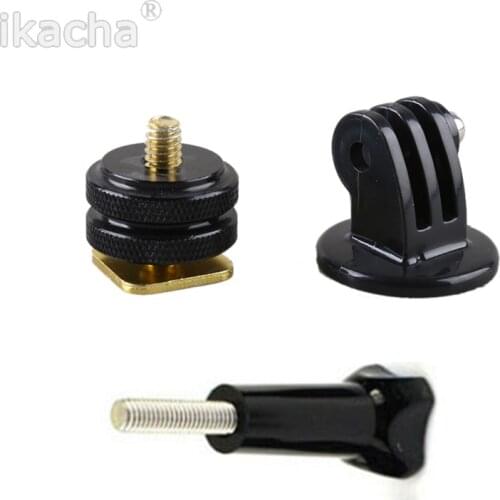 Mount Adapter+Long Screw+1/4 inch Hot Shoe Tripod Mount Screw Adapter For GoPro Hero For SJCAM DSLR Cameras
