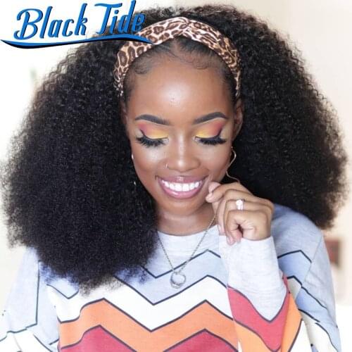 Afro Kinky Curly Headband Wig Remy Brazilian Headband Wigs 150% Headband Wig Human Hair Kinky Curly Head Band Wigs Human Hair