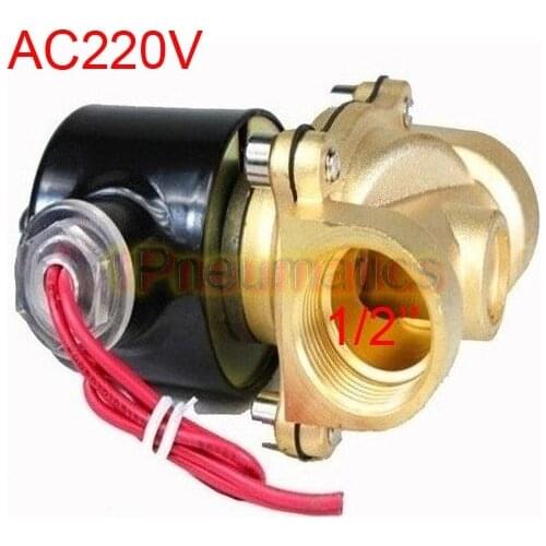 Free Shipping Mail 2017 Year 2W160-15 N/C 2 Way 1/2" Gas Water Solenoid Electric Solenoid Valve BRASS Water Air AC220V (SMALL)