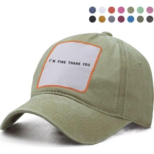 I'm Fine Thank You Letter Printed Baseball Cap Dad Trucker Snapback Bone Hat Harajuku Streetwear Woman Berets Caps Gorras Hats