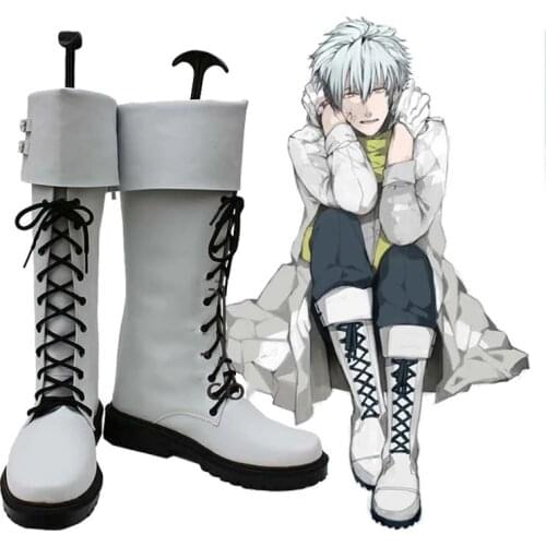 Anime DMMD Dramatical Murder Clear White Boots Cosplay Shoes For Men Women Halloween Carnival Party Custom Made