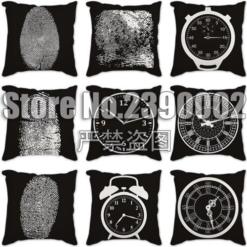 Black fingerprint series irregular graphic Cotton Linen Throw Pillow Cushion Cover Car Home Decoration Sofa Art Print Pillowcase