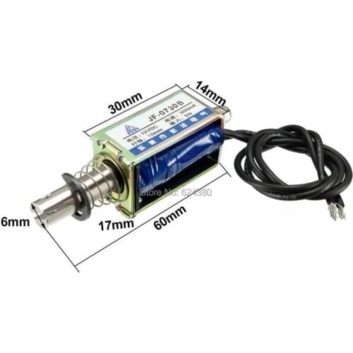 JF-0530B DC 12V DC24V DC6V 300mA 3.6W 5N 10mm Pull Push Type Linear Motion Solenoid Electromagnet