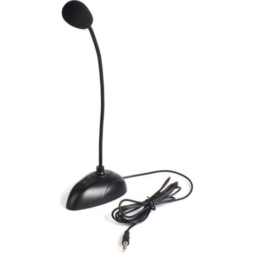 Flexible Stand Mini Studio Speech Microphone Meeting 3.5mm Plug Gooseneck Mic Wired Microphone for Computer PC Desktop Notebook