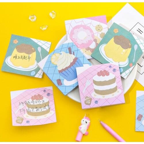 Kawaii Cake party Memo Pad Message Sticky Notes Decorative girl cat Notepad Note paper Memo Stationery Office Supplies