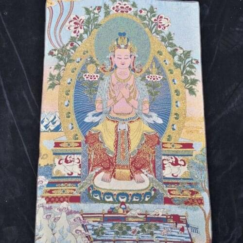 China old Tibet silk Thangka like hanging painting fengshui Tara Buddha portrait