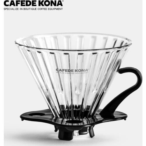 CAFEDEKONA Coffee Dripper V60 Heat-resistant Glass 1-4cups Coffee Maker Barista Tools Coffee Brew Filter Cup Handdrip Filter Pot