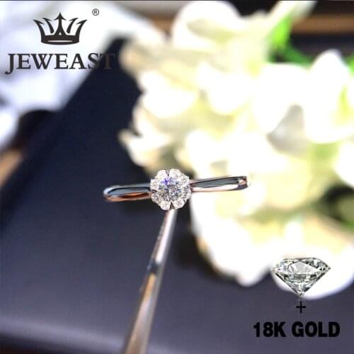 Natural Diamond 18K Gold Pure Gold Ring Beautiful Gemstone Ring Good Upscale Trendy Classic Party Fine Jewelry Hot Sell New 2020
