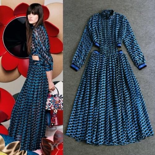 KoukiMa Hottest Blue Stripes Long Sleeves Turtleneck Party Dress Elegant Summer Boho Beach Hollow Out Midi Print Dresses