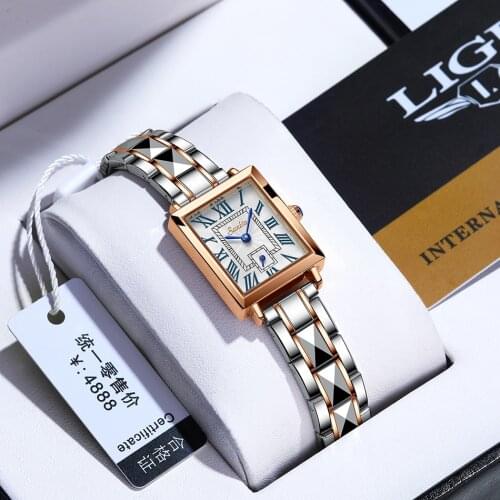 LIGE Brand SUNKTA Women Watches Rose Gold Top Luxury Watch Woman Quartz Waterproof Womens Wristwatch Ladies Girls Watches Clock