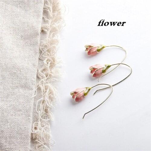 2019 New Retro Sweet Tulips Flower Alloy Dangle Earrings,Temperamental Accessories Wholesale