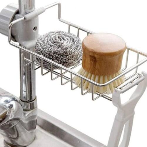 MLGB 1Set Faucet Sponge Holder Soap Bathroom Organizer Kitchen Sink Caddy Storage Liquid Drainer Faucet Rack Dry Rack
