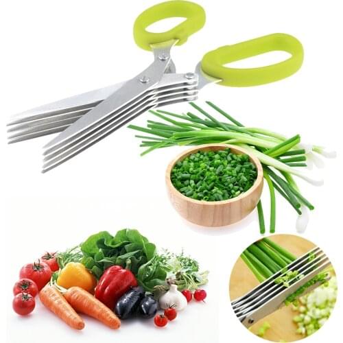 19cm Minced 5 Layers Multifunctional Kitchen scissor Shredded Chopped Scallion Cutter Herb Laver Spices Cook Tool cut