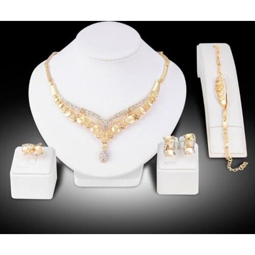 Gold Jewelry Sets Romantic Color Design Jewelry Sets Necklace African Wedding Jewelry