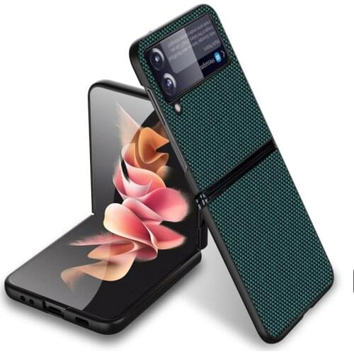 Nylon Cotton Layer Case For Samsung Galaxy Z Flip 3 Cover Cloth Hard Plastic Back Shockproof Case For Galaxy Z Flip3 5G