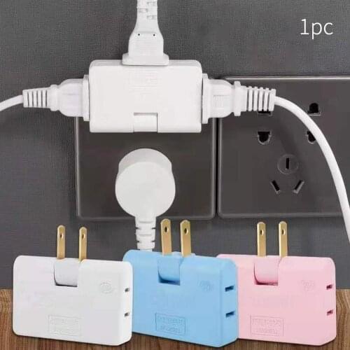 180 Degrees Rotation 1 In 3 Socket Converter Extension Plug Outlet Adapter Slim US Extension Plug