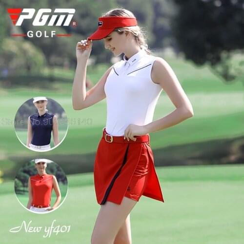 Pgm 2021 Summer Golf Clothing Women Sleeveless T Shirts Quick Dry Tennis Ladies Slim Fit Tank Top Breathable Sports Wear Vest