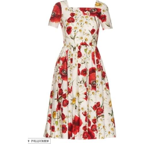 Customize Made Women Plus Size 3XS-10XL Black/White Flower Print A Line Summer Dress Vestidos Ladies Casual Cute Floral Dresses