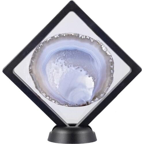 TUMBEELLUWA Transparent PE Film Suspension Plastic Display Box With Irregular Agate Slice For Room Decor Office Ornaments